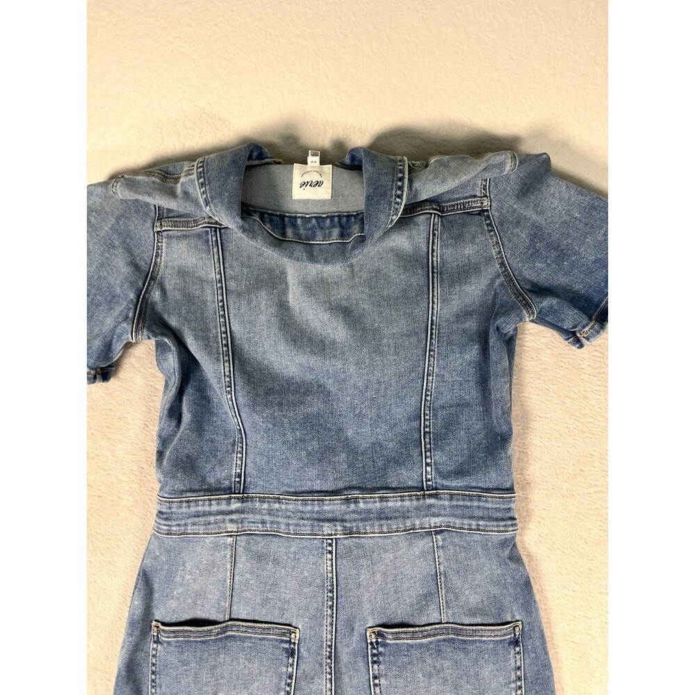 Aerie Utility Denim Jumpsuit Medium Wash Sz M NWT Coveralls Chic Western - Picture 11 of 11
